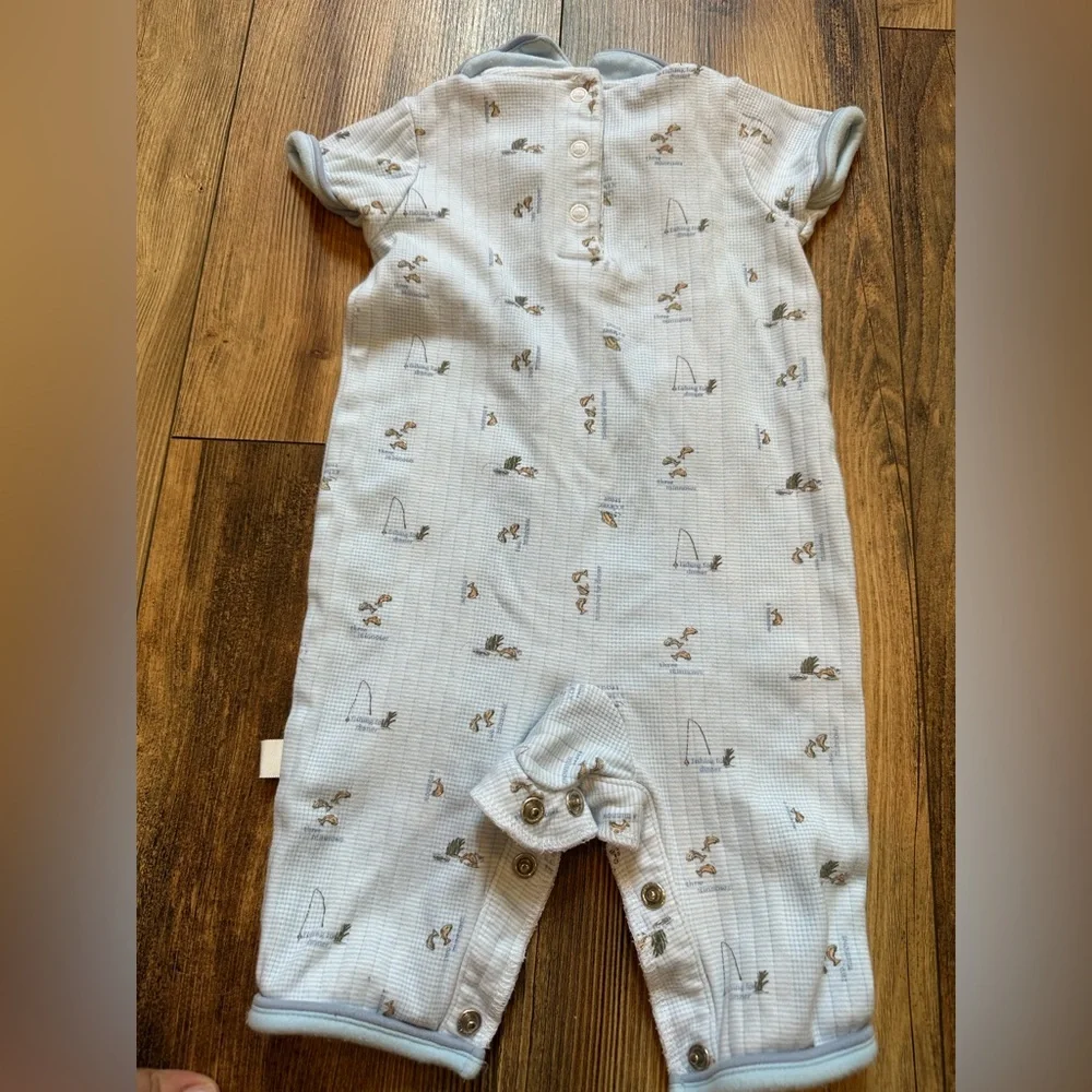 Charming Light Blue Baby Bodysuit with Collar